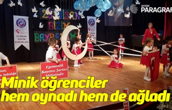 Minik öğrenciler hem oynadı hem de ağladı