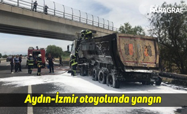 Aydın-İzmir otoyolunda yangın