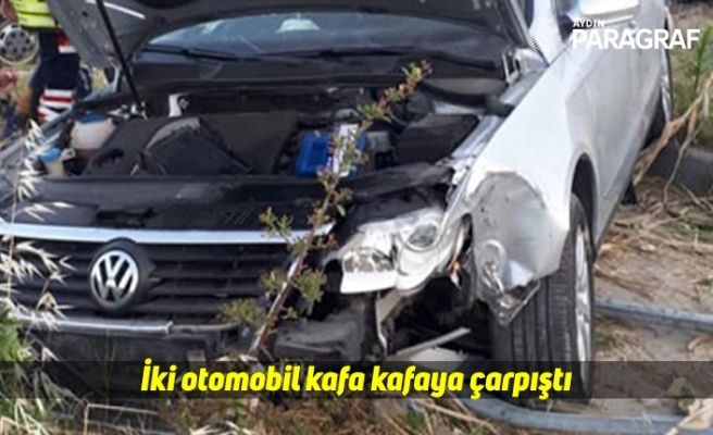 İki otomobil kafa kafaya çarpıştı