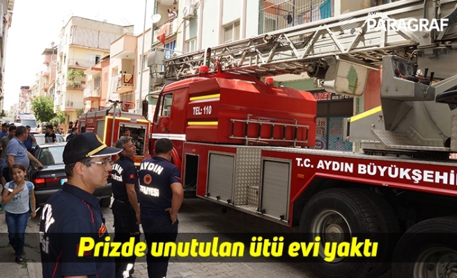 Prizde unutulan ütü evi yaktı