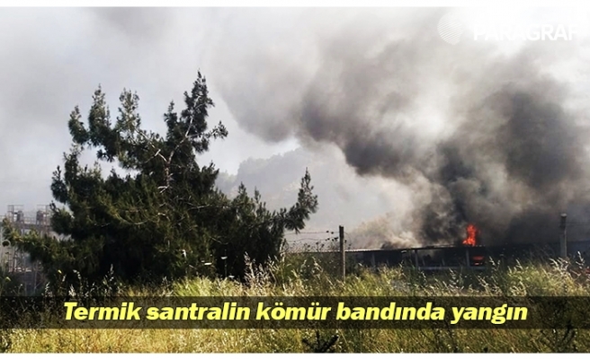 Termik santralin kömür bandında yangın