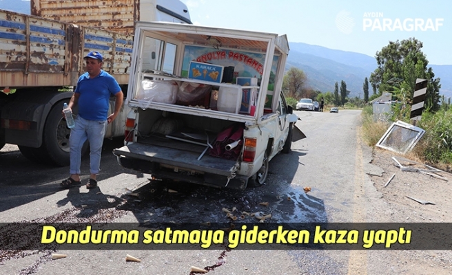 Dondurma satmaya giderken kaza yaptı