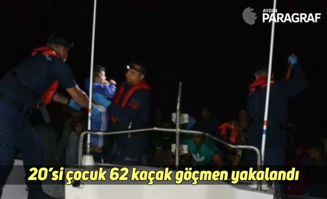 Kuşadası’nda 20’si çocuk 62 kaçak göçmen yakalandı