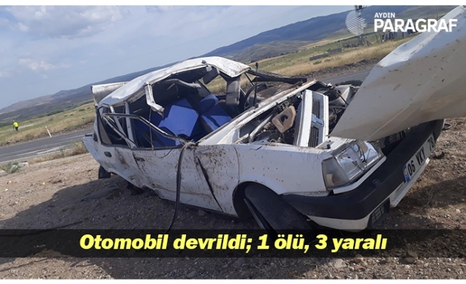 Otomobil devrildi; 1 ölü, 3 yaralı