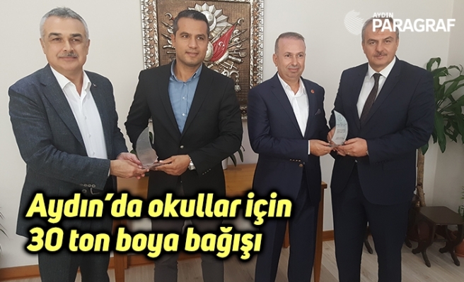 Aydın’da okullar için 30 ton boya bağışı