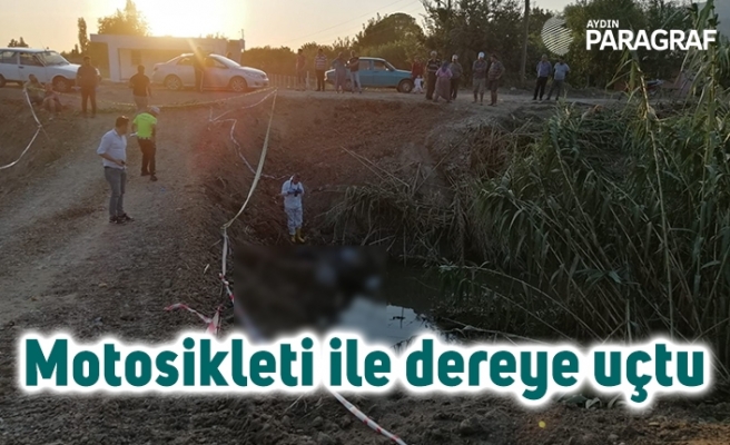 Motosikleti ile dereye uçtu