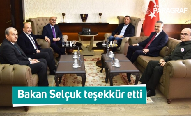 Bakan Selçuk teşekkür etti