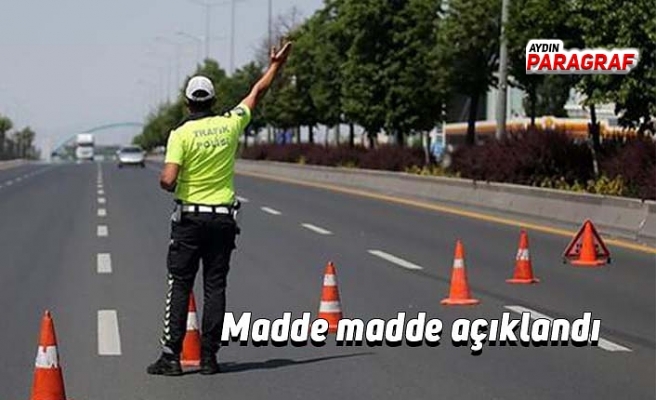Madde madde açıklandı