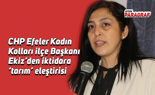 CHP Efeler Kadın Kolları ilçe Başkanı Ekiz’den iktidara ‘tarım’ eleştirisi