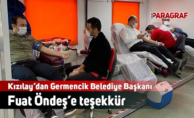 Kızılay’dan Germencik Belediye Başkanı Fuat Öndeş’e teşekkür