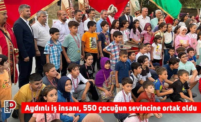 Aydınlı iş insanı, 550 çocuğun sevincine ortak oldu