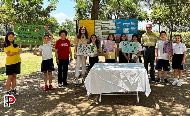 Aydınlı minikler arkadaşlarını çevre konusunda bilgilendirdi