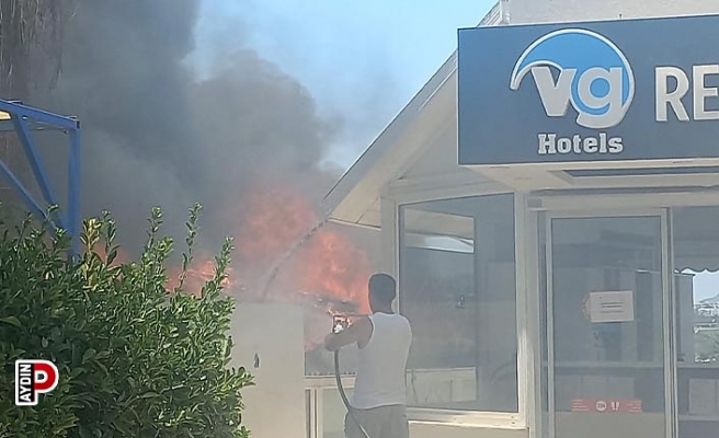 Otelde yangın çıktı, tatilciler panik oldu