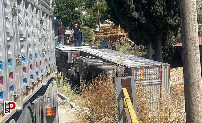 Söke'de devrilen tırın şoförü hayatını kaybetti