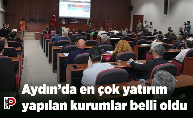 Aydın’da en çok yatırım yapılan kurumlar belli oldu