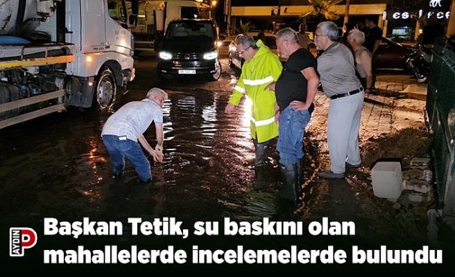 Başkan Tetik, su baskını olan mahallelerde incelemelerde bulundu
