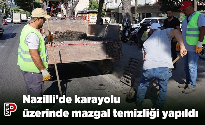 Nazilli’de karayolu üzerinde mazgal temizliği yapıldı