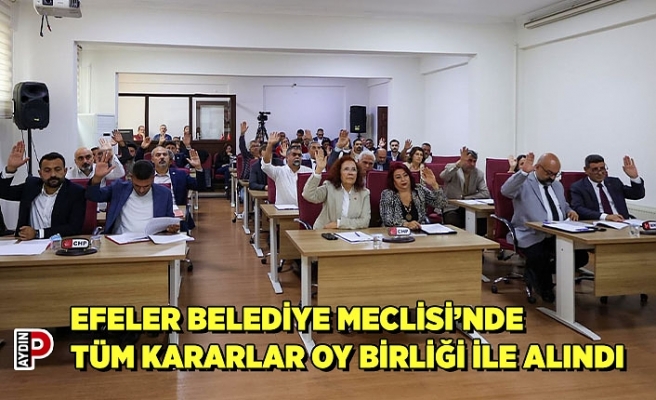 EFELER BELEDİYE MECLİSİ’NDE TÜM KARARLAR OY BİRLİĞİ İLE ALINDI