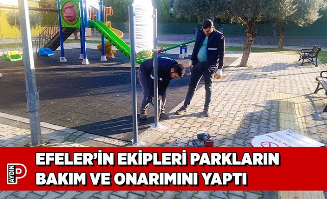 EFELER’İN EKİPLERİ PARKLARIN BAKIM VE ONARIMINI YAPTI