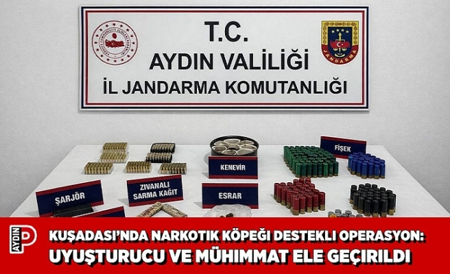 KUŞADASI’NDA NARKOTIK KÖPEĞI DESTEKLI OPERASYON: UYUŞTURUCU VE MÜHIMMAT ELE GEÇIRILDI