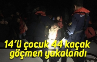 14’ü çocuk 44 kaçak göçmen yakalandı