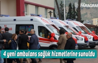 4 yeni ambulans sağlık hizmetlerine sunuldu