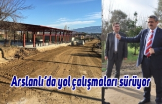 Arslanlı’da yol çalışmaları sürüyor