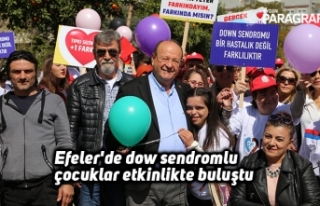 Efeler'de dow sendromlu çocuklar etkinlikte...