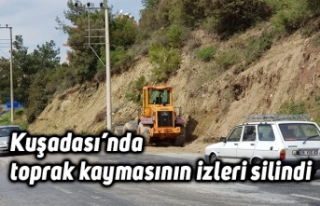 Kuşadası’nda toprak kaymasının izleri silindi