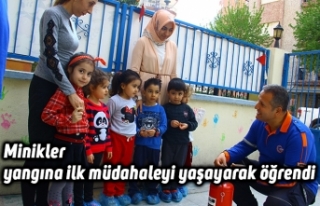 Minikler yangına ilk müdahaleyi yaşayarak öğrendi