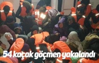 54 kaçak göçmen yakalandı