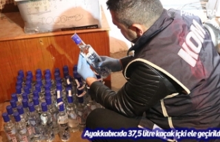 Ayakkabıcıda 37,5 litre kaçak içki ele geçirildi