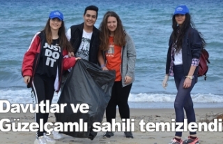 Davutlar ve Güzelçamlı sahili temizlendi