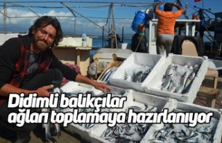 Didimli balıkçılar ağları toplamaya hazırlanıyor