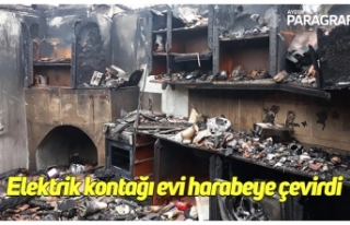 Elektrik kontağı evi harabeye çevirdi