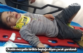 Okulda mazgalla birlikte boşluğa düşen çocuk...
