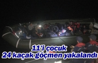 11’i çocuk 24 kaçak göçmen yakalandı