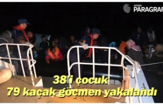 38’i çocuk 79 kaçak göçmen yakalandı