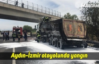Aydın-İzmir otoyolunda yangın