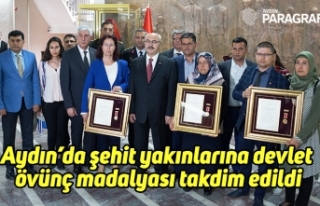Aydın’da şehit yakınlarına devlet övünç madalyası...