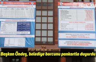 Başkan Öndeş, belediye borcunu pankartla duyurdu