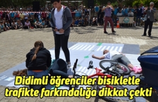Didimli öğrenciler bisikletle trafikte farkındalığa...