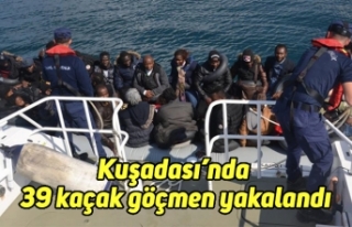 Kuşadası’nda 14’ü çocuk 39 kaçak göçmen...
