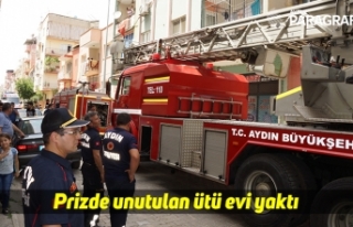 Prizde unutulan ütü evi yaktı
