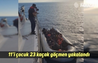 11’i çocuk 23 kaçak göçmen yakalandı