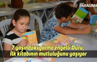 7 yaşındaki görme engelli Duru, İlk kitabının...