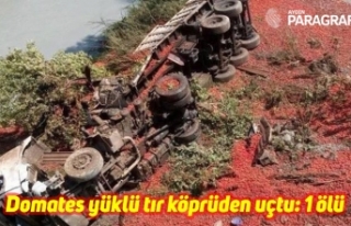 Domates yüklü tır köprüden uçtu: 1 ölü