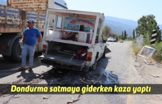 Dondurma satmaya giderken kaza yaptı