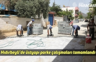 Germencik Hıdırbeyli’de üstyapı parke çalışmaları...