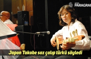 Japon Takabe saz çalıp türkü söyledi